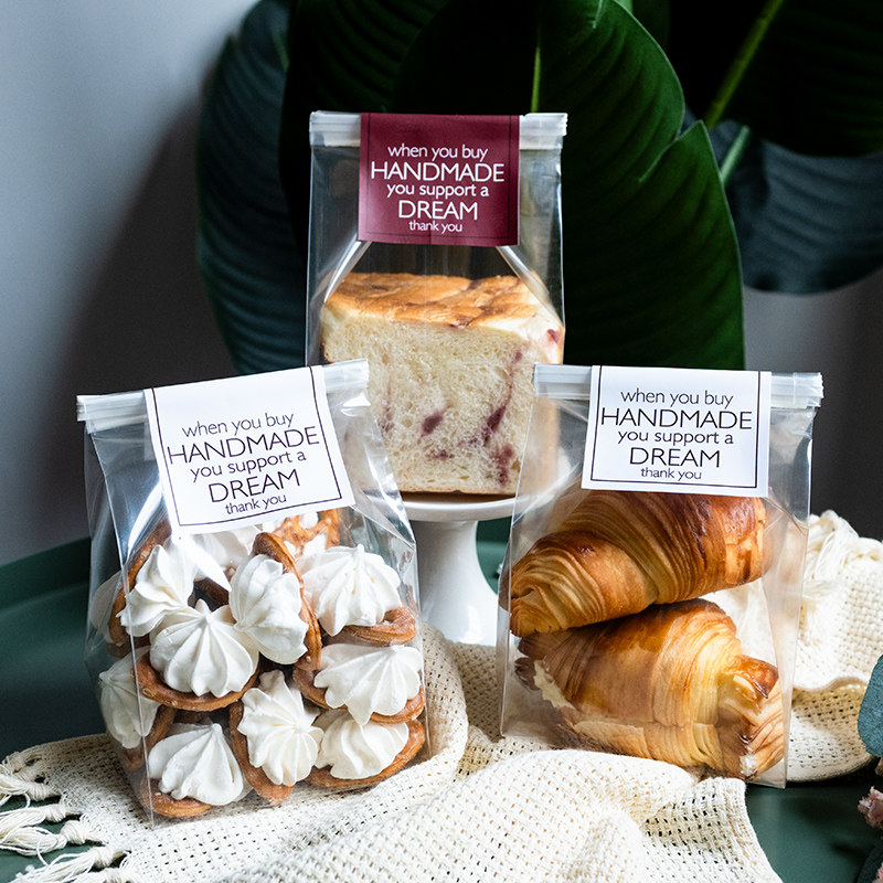 面包吐司包装袋食品单独透明铁丝卷口袋自封冰面包袋麻薯包装袋子,厨房/烹饪用具,点心包装盒/包装袋,淘宝优惠券,粉丝福利购,淘宝优惠卷