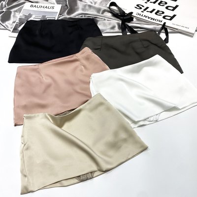 高街大牌风仿绸缎亮面低腰半身裙缎面短裙性感包臀裙醋酸超短裙女