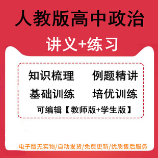 同步练习讲义word电子版 高中政治新人教版 精讲精练高一高二知识梳理例题精讲基础训练培优训练