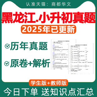 2025年黑龙江省小升初历年真题卷电子版人教版分班考试卷哈尔滨市语文数学英语知识点总结梳理汇总电子版资料