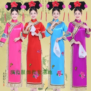 清朝古装格格服装满族宫廷旗服宫女娘娘嬷嬷服甄嬛传反串演出服装