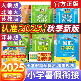 实验班提优训练暑假练字帖口算计算应用题一二三四五六年级暑假作业衔接预习复习同步练习册暑假班辅导资料书培训教材训练题 2025版