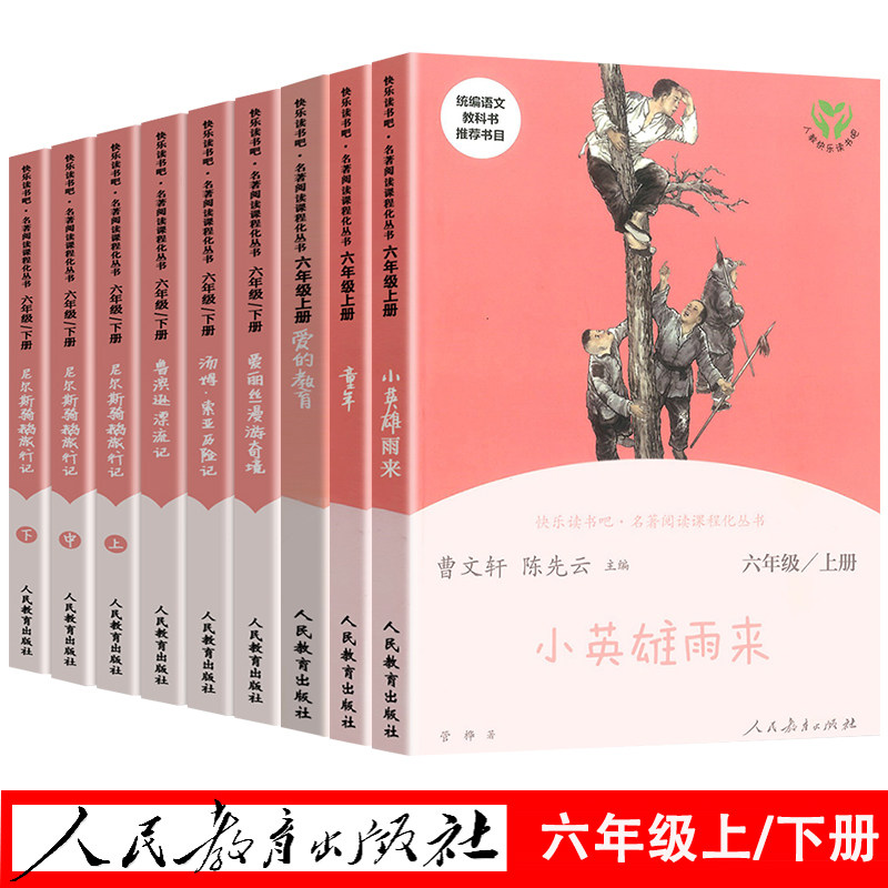 快乐读书吧爱的教育小英雄雨来童年全套 六年级上册下册课外书阅读鲁滨逊漂流记汤姆索亚历险记小学生人教版6年级书目曹文轩陈先云