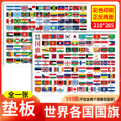 世界各国国旗科普正反两面彩色