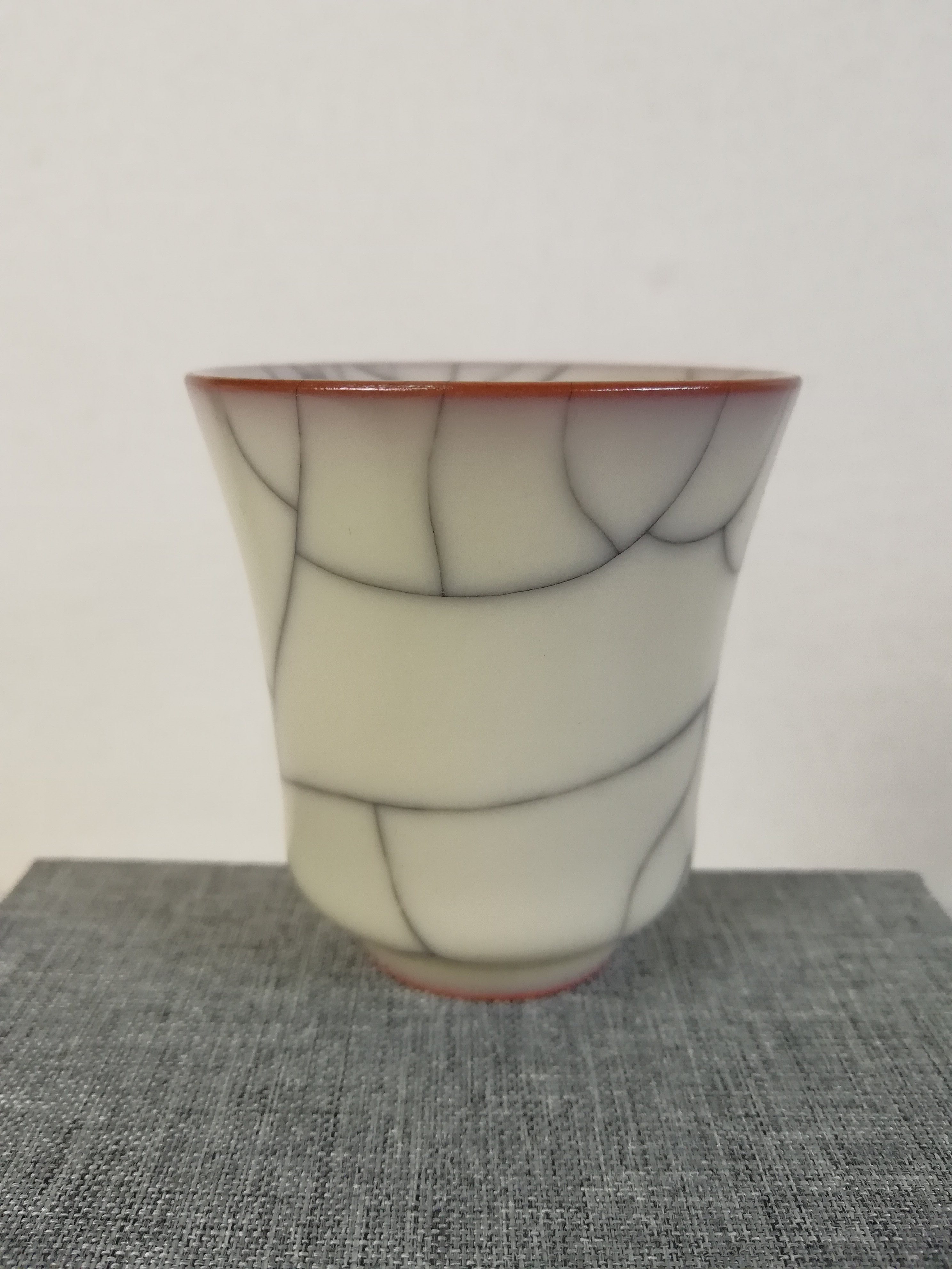 龙泉青瓷铁骨王文纯手工杯金边猪油冻 哥窑单杯品茗杯茶盏 主人杯