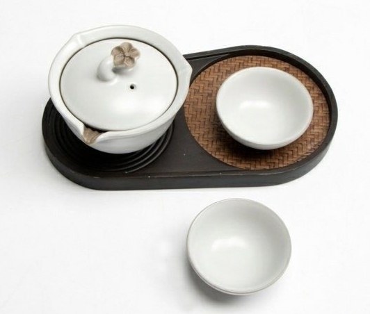 青溪元本道汝窑梅花茶壶茶杯 汝瓷开片一壶二杯 高端陶瓷功夫茶具
