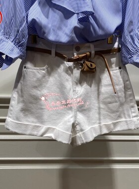 曼娅奴2024年春装新款小个子百搭修身短裤牛仔裤子女MO12NA029