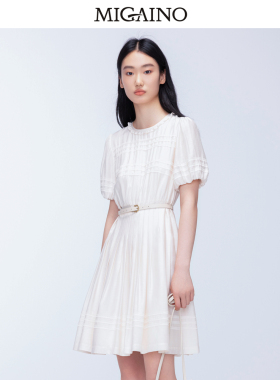 Migaino曼娅奴女装2024年早秋新款设计感优雅轻奢连衣裙MO32DA025