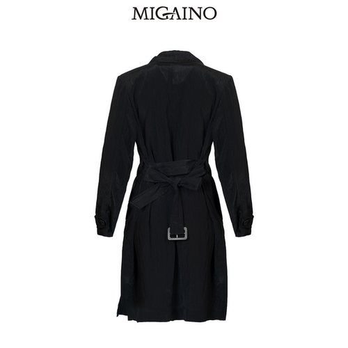 Migaino曼娅奴女装2024年秋季新款高级感双排扣薄款风衣MO31HB302