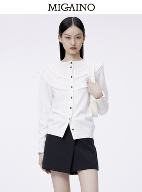 Migaino曼娅奴套头针织衫女2024春季新款气质纯色上衣MO12KW290