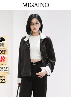 曼娅奴女装春新款街头风高级感宽松百搭休闲短外套上衣MQ14SC701