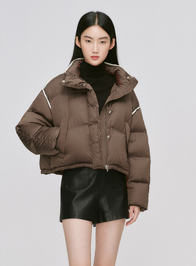 曼娅奴女装2024年冬季新款鸭绒保暖面包服羽绒外套MO44IA606