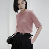 打底上衣小个子圆领短袖 2025夏新款 休闲针织衫 T恤MP14KW702