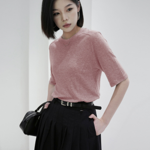T恤MP14KW702 打底上衣小个子圆领短袖 2025夏新款 休闲针织衫