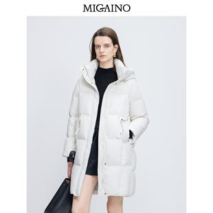 曼娅奴女装 高级感90白鸭绒保暖羽绒外套MP42IC032 秋冬新款