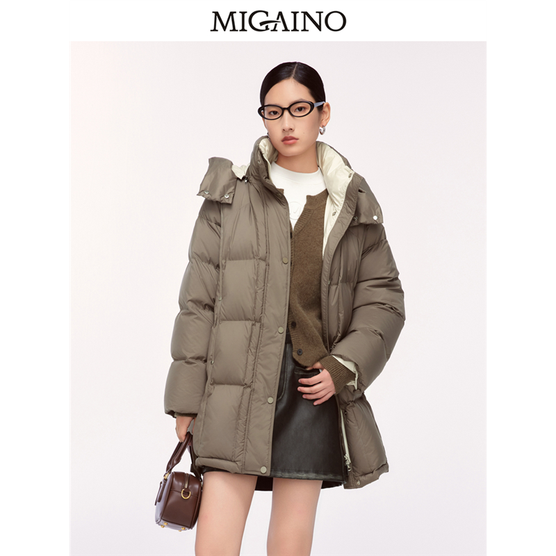 Migaino曼娅奴女装2024年冬季新款时尚休闲加厚保暖羽绒MO42IB009