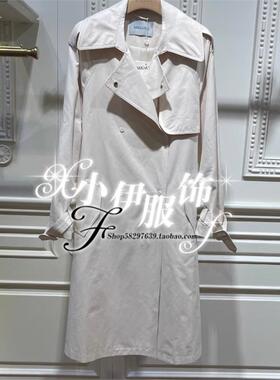 曼娅奴2024年春装中长款时尚系带风衣女MO12HB001