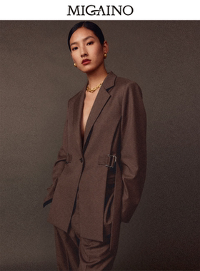 Migaino曼娅奴女装2024年秋季新款高级感时尚收腰西服MO32SS028