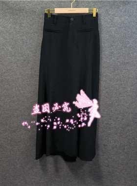 MIGAINO曼娅奴2024年夏款黑色半身裙中长款MO22EB007