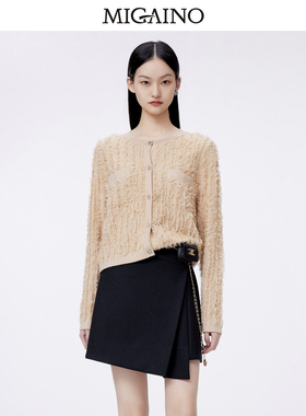 Migaino曼娅奴套头针织衫女2024早春新款气质长袖上衣MO12JK202
