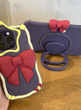 暗夜紫蝴蝶结美少女9.7保护套pro11寸外壳ipad苹果电脑air5/6硅胶防摔平板360旋转支架mini6/5/4/123卡通10.2