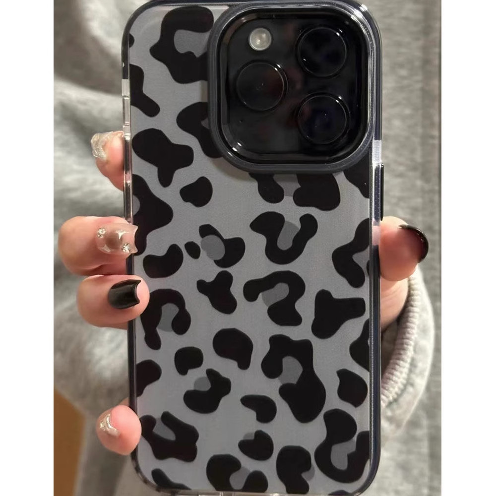 小众ins复古豹纹15适用iPhone16苹果15Pro手机壳13全包11女软壳12Promax黑边14全包xr硅胶xs