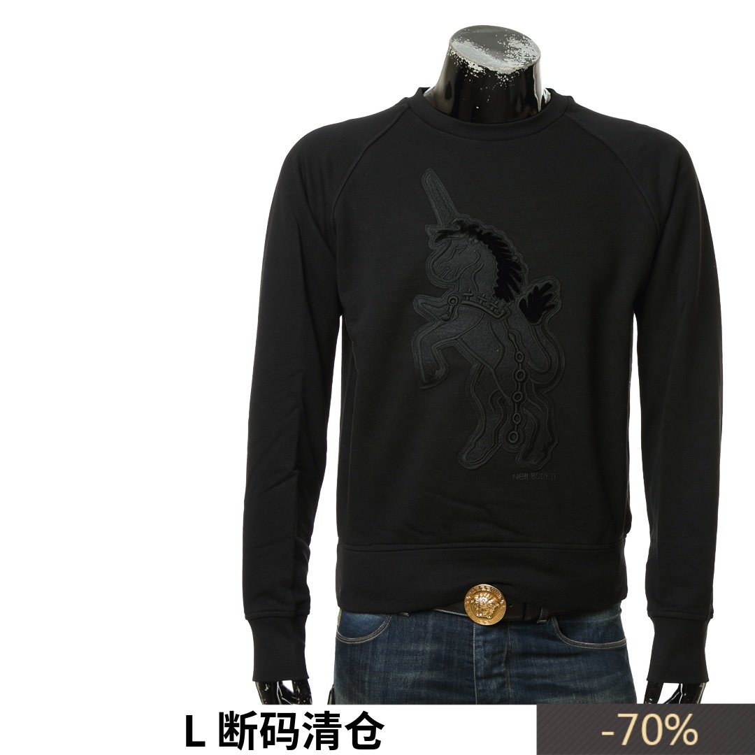 neil barrett nb 男士潮牌刺绣独角兽套头圆领卫衣 bjs628a n588s