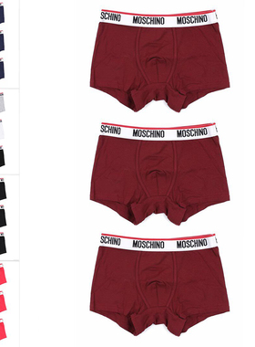 Moschino 莫斯奇诺 潮牌男士3件装舒适平角裤四角内裤 A1395 4300