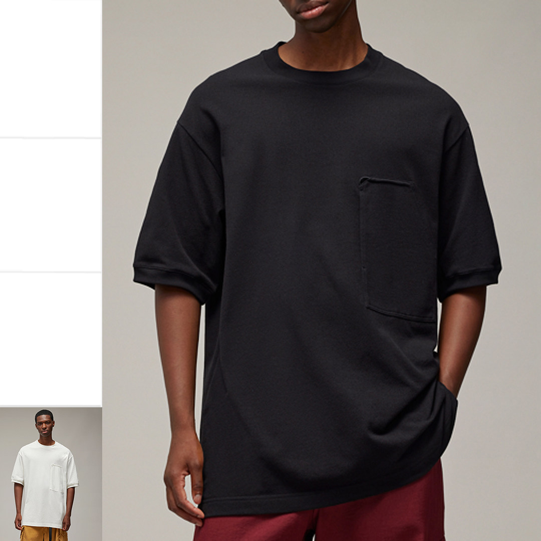 Y-3 Y3 海外直邮男士潮牌纯棉前襟口袋圆领情侣短袖半袖T恤IZ3128