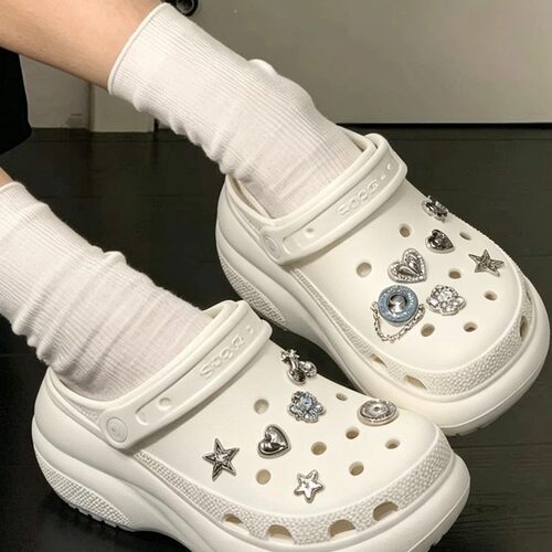碎银金属质感鞋扣适配crocs