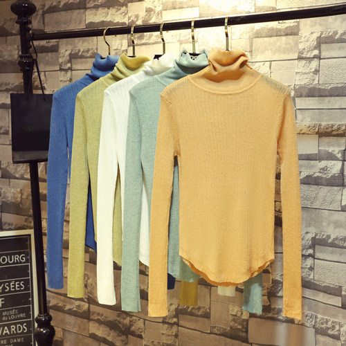 秋冬季韩版修身羊毛高领针织衫