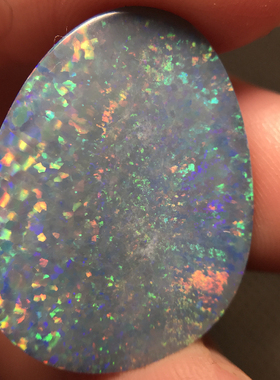 高亮靓彩/澳洲澳宝欧泊双层石 镶嵌吊坠  20*27*3.8MM 18.34ct