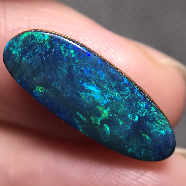 高亮靓彩/澳洲澳宝欧泊双层石7.8*19.5*3/mm 4.05克拉/现货选购欧