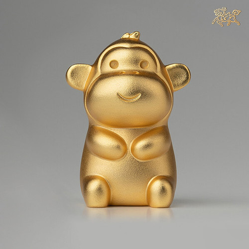 铜师傅铜可爱桌面生肖猴摆件