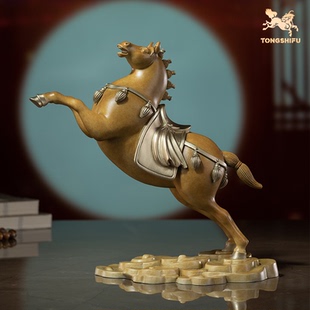 铜师傅平步青云马摆件中式马到成功办公室老板桌面装饰品开业礼物