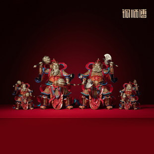 铜师傅《门庭永固》创意护宅门神 客厅办公室铜摆件新中式工艺品