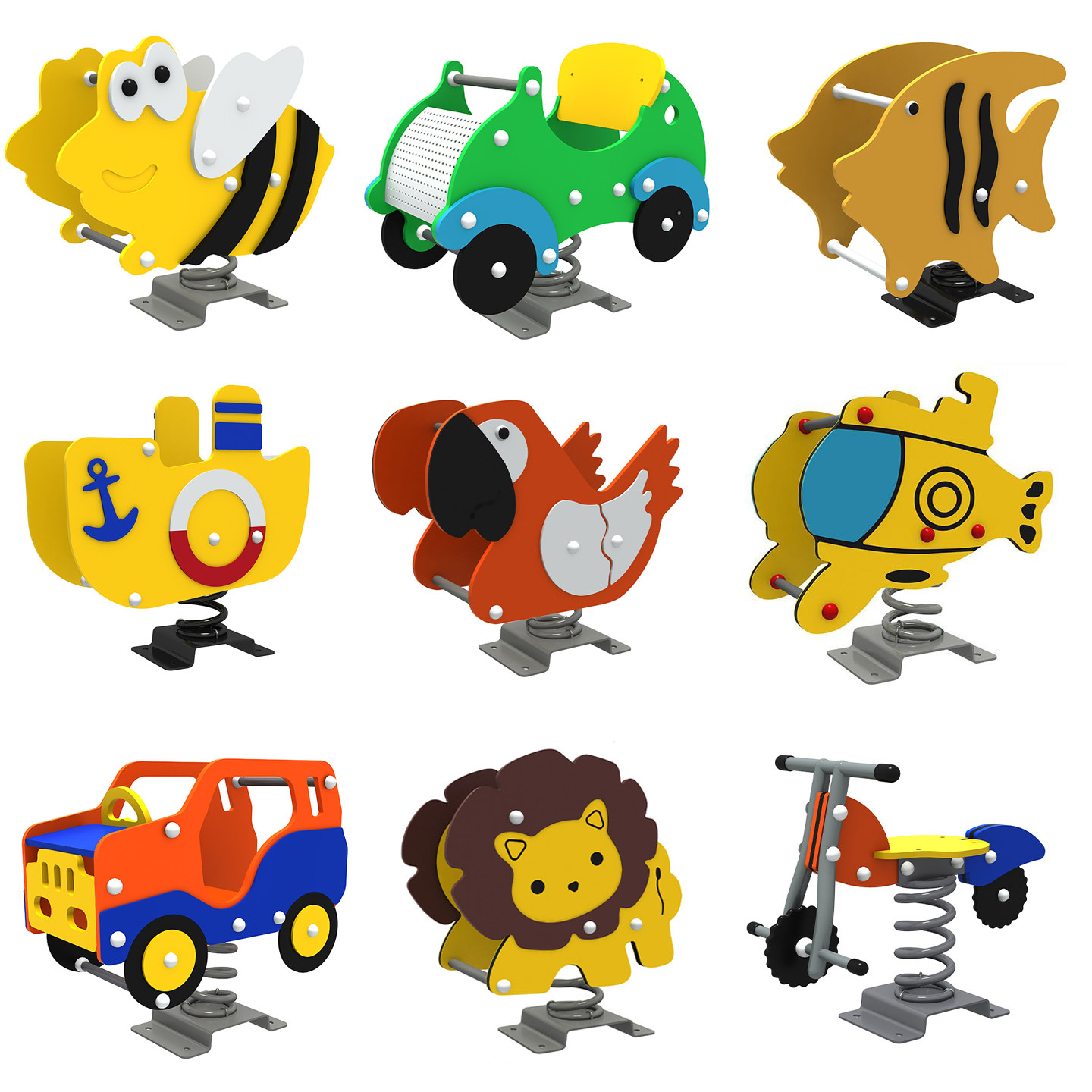 幼儿园儿童弹簧摇马户外公园小区PE板摇摇乐卡通塑料PV板木马玩具