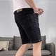 男夏季 潮牌五分裤 修身 黑色牛仔短裤 弹力百搭潮流外穿半截中裤 5分