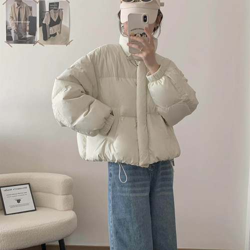 繁花松时尚百搭暗门襟舒适保暖羽绒服外套160