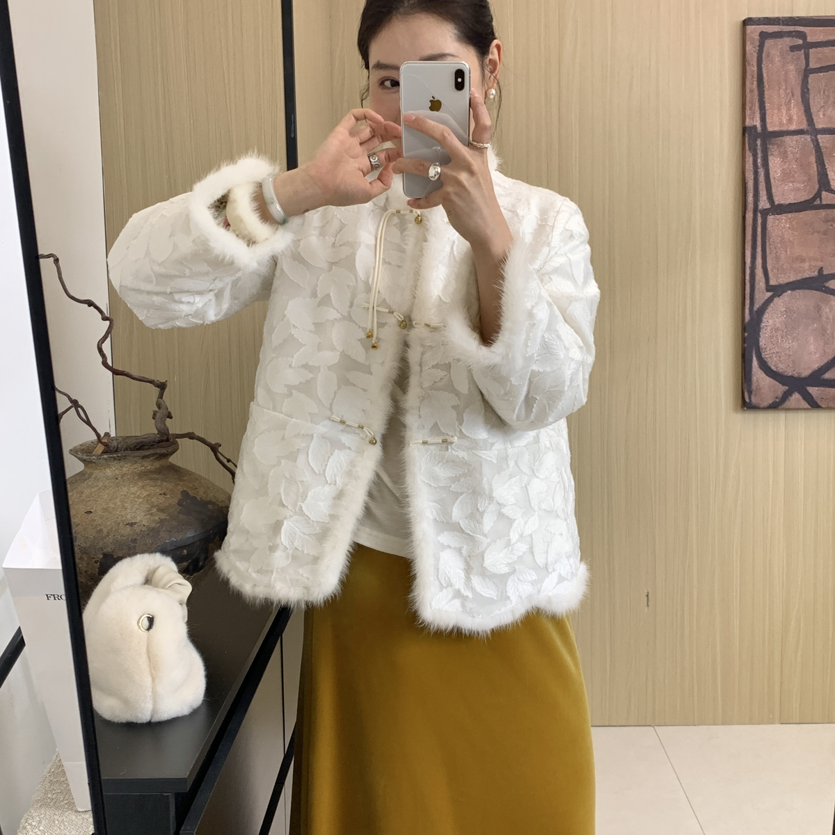 繁花设计上新新中式大气简约仙气飘飘国风保暖羽绒服外套33581