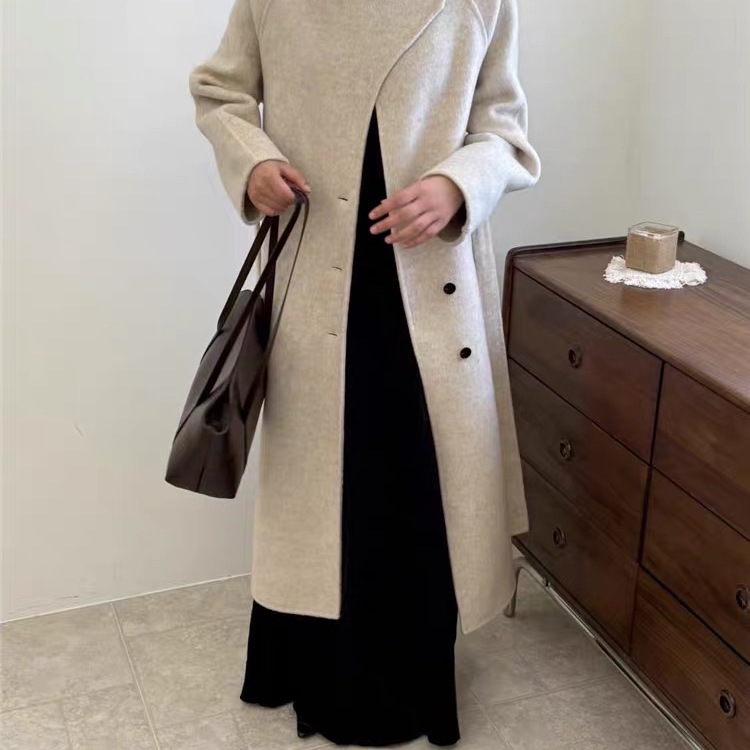 繁花小众韩锐池-宽松长款羊毛外套(配腰带)（含100澳毛）YS1-9566