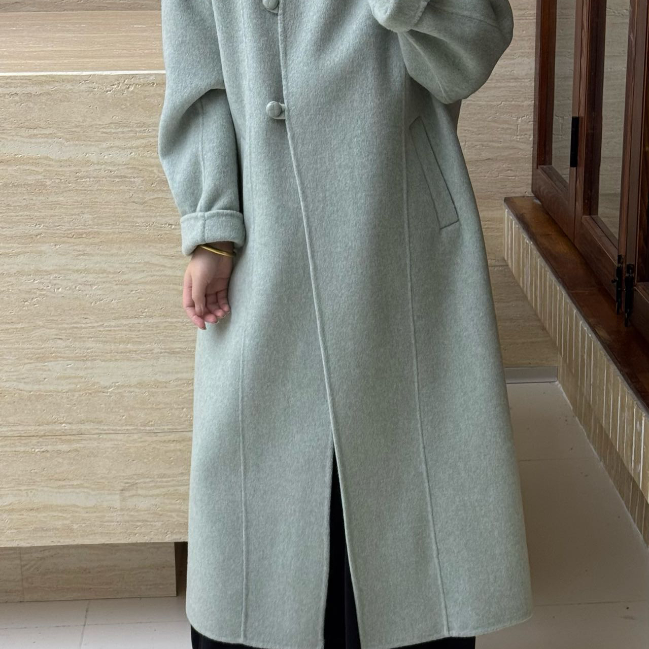 繁花小众感立领宽松保暖羊毛外套(含100澳毛)MQ-MJL361799