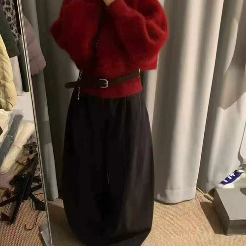 繁花冬上新休闲百搭圆领宽松长袖保暖毛衣T347