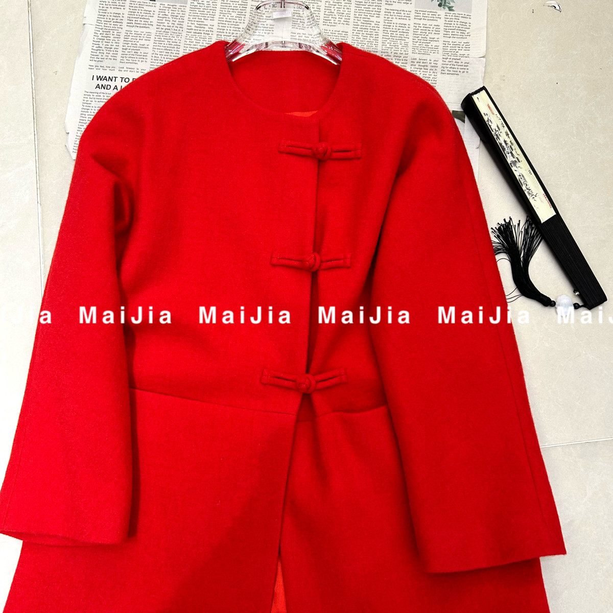 繁花设计气质名媛优雅羊毛盘扣外套羊毛外套（含70羊毛）J364,女装/女士精品,羽绒服,淘宝优惠券,粉丝福利购,淘宝优惠卷