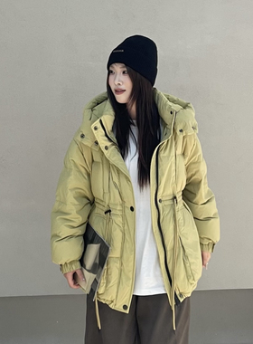 繁花冬上新连帽宽松百搭时尚保暖羽绒服外套cq71072