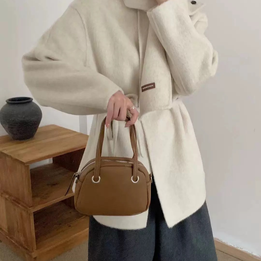 繁花小众韩锐池-松中长款羊毛外套(配围巾)（含100澳毛）YS1-1253