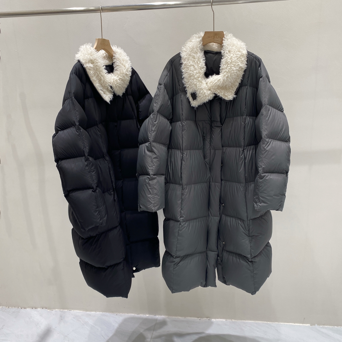 繁花冬上新韩版羊羔毛领子加厚百搭长款保暖羽绒服外套YS1-1033