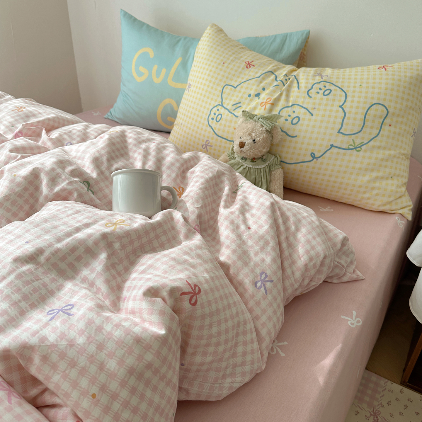 全棉少女风单人床品四件套