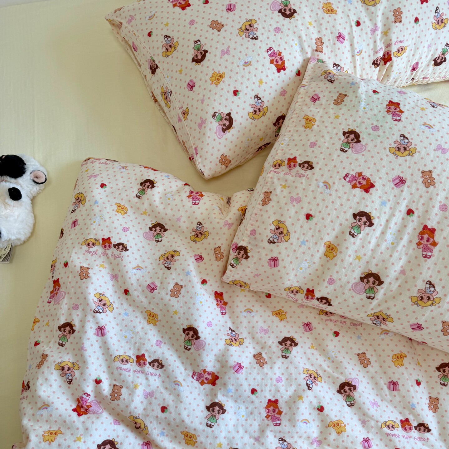 古早风全棉小女警床品3/4件套