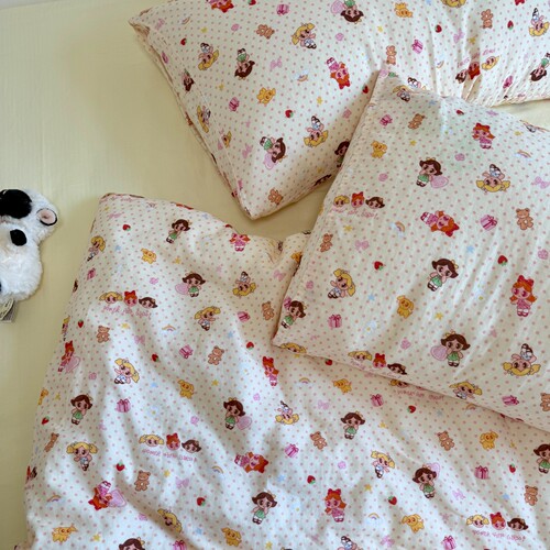 古早风全棉小女警床品3/4件套
